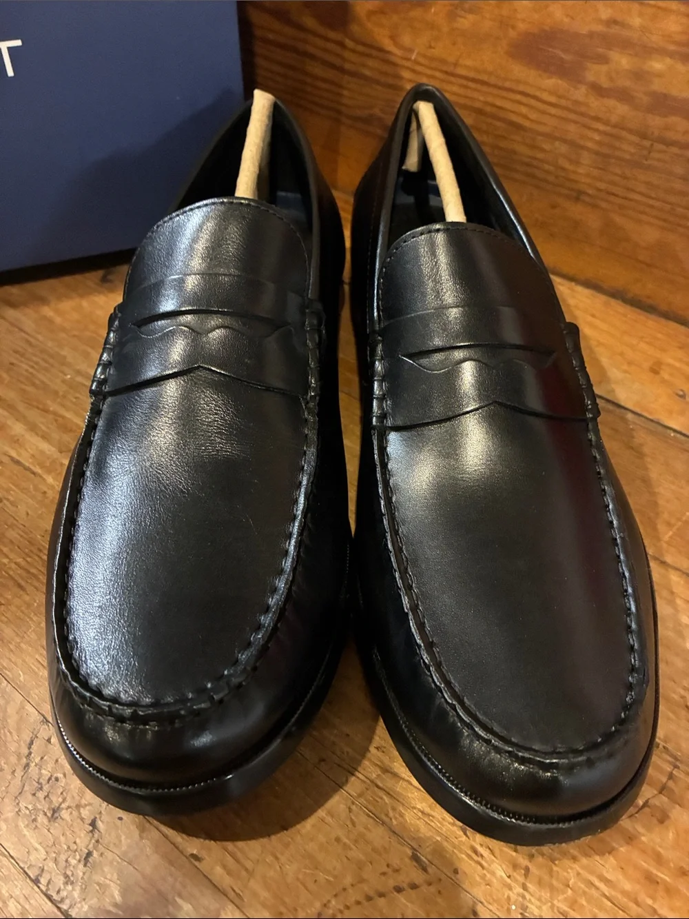 Rockport NIB MensBlack Leather Penny Loafers - Slip-On Dress Shoes Sz 10